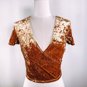 Velvet Wrap Crop Top